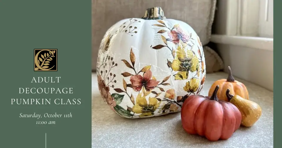 Churchill's Garden Center, Exeter, NH - Adult Decoupage Pumpkin Class